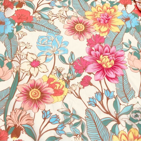 Umgee Floral Ruffle Sleeve Open Front Kimono Cardi Cover Up Top Sz S - Picture 8 of 10